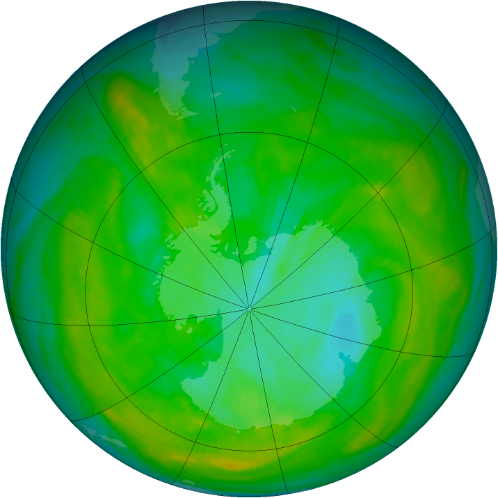 Antarctic ozone map for 11 January 1979